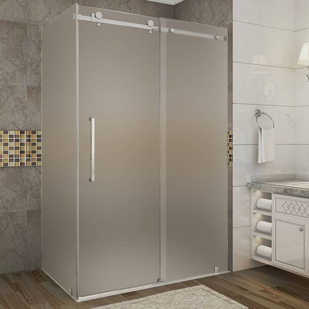 Aston Moselle 60 X 75 Single Sliding Frameless Shower Door And Reviews